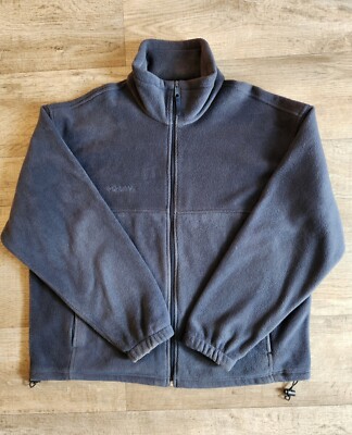 COLUMBIA Men s Jacket Navy Blue Size XL Full Zip Up Fleece Lined Zipped Adult