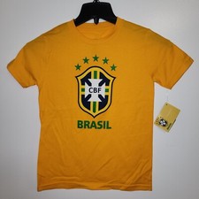 Soccer CBF Brasil FCB Official Merchandise 100% Cotton Youth Shirt Large 14-16