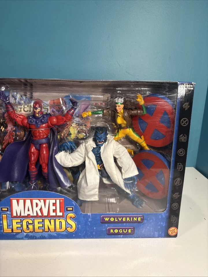 Marvel Legends X-Men Magneto Gambito Bestia Wolverine Pícaro 5pk NUEVO 2003 TOY BIZ Foto 3 de 4