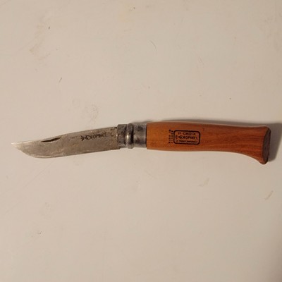 Rare Vintage Opinel Croix Carbone Folding Blade Knife Made In France