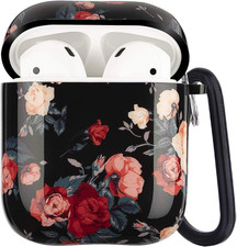 Flower Print Protective Hard Case Cover Compatible with Airpods 2/1 Generation S