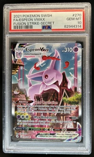 2021 Pokemon SWSH Fusion Strike Espeon VMAX #270/264 PSA 10 GEM MINT