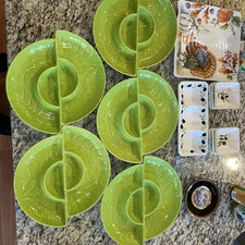 5x Stoneware Tabitha Brown Chip And Dip Platter