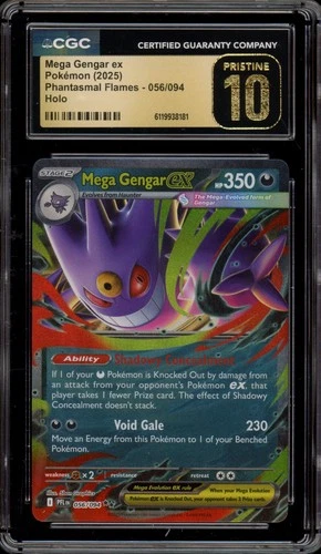 Pokemon Mega Gengar ex Phantasmal Flames Double Rare #056 CGC 10 Pristine