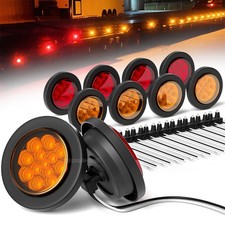 5 Red 5 Amber 2.5inch Round 13 Led Truck Trailer Side Marker Lights Wpigtail 5 Red 5 Amber 2.5inch Round 13 Led Truck Trailer Side Marker Lights Wpigtail
