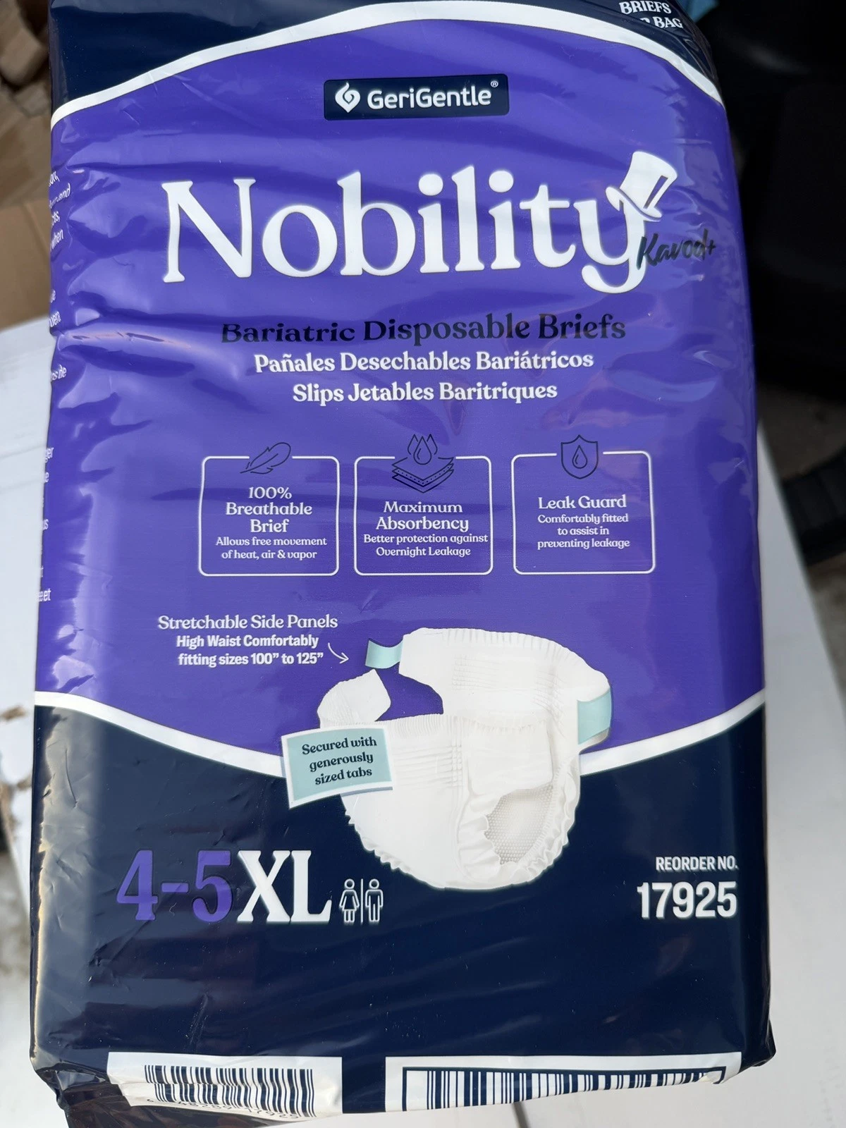 NIB 8 pack TenderGentle Bariatric Adult Diapers 4XL-5XL Unisex Disposable Brief
