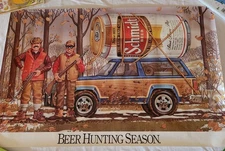 VINTAGE SCHMIDT BEER POSTER BEER HUNTING SEASON RARE 