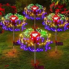 Lampe Solaire Jardin Extérieur Feu d'artifice LED Étanche pour Pelouse et Allée