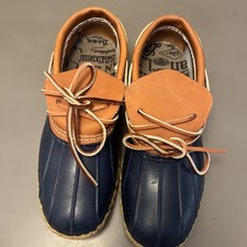 LL Bean Moc Boots Women Size 7 1/2 Shoes Duck Brown Rubber Leather Low Slip On