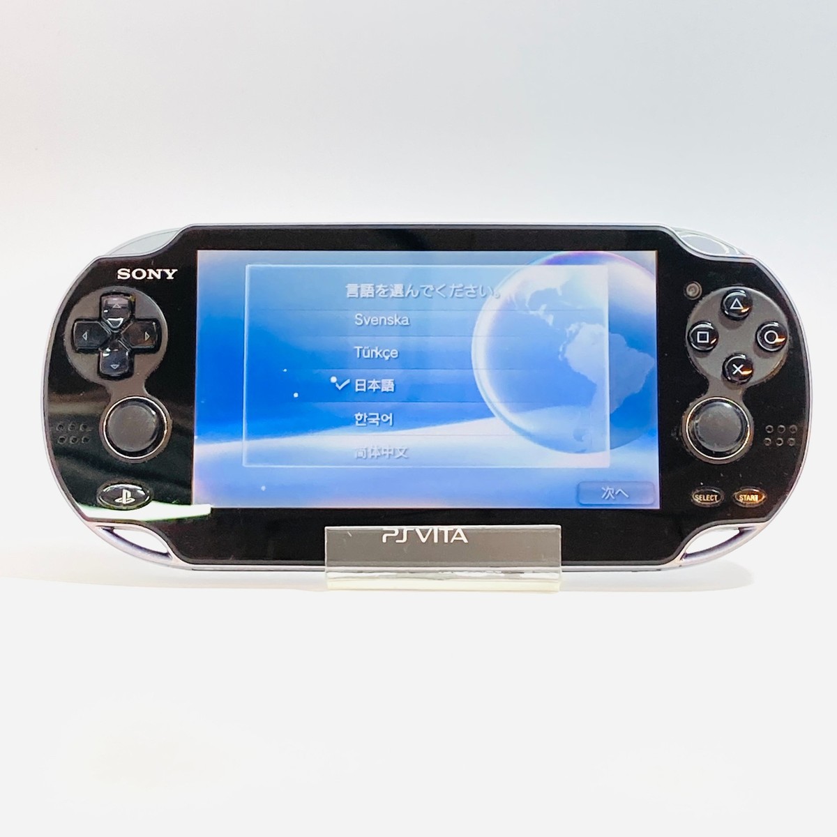 VITA　PCH-1100 EX+] SONY PS Vita PCH-1100 crystal Black Model 3G Wi-Fi