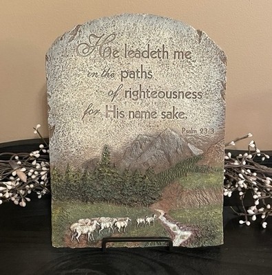 Inspirational Resin Plaque with Psalm 23:3