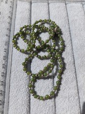 Halskette Jade Nephrit grün Perlen Edelstein Kugeln Schmuck elegant