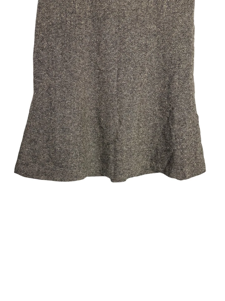 Falda Y2K Gap Factory Línea A 4 Hasta la Rodilla Negra Beige Tweed Forrada Mezcla de Lana Foto 3 de 4