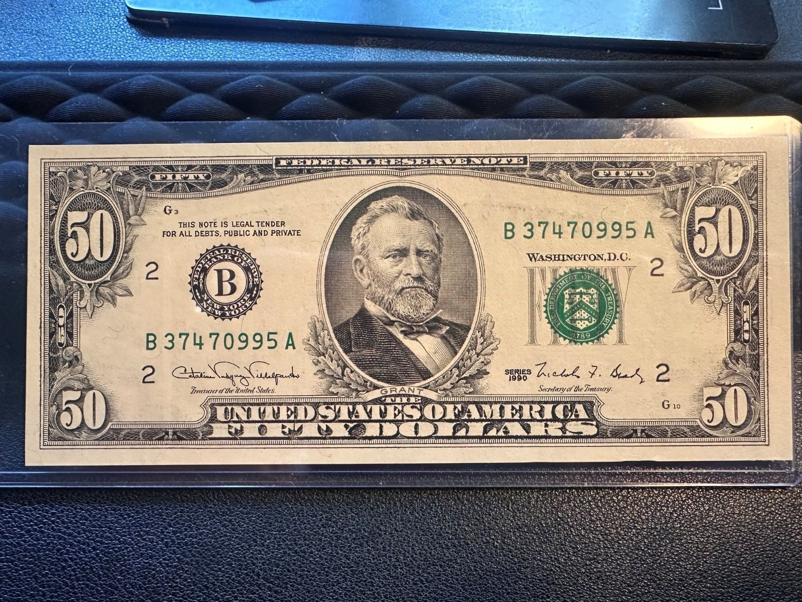$50 CU 1990 Federal Reserve Banknote Green Seal 50 Dollars Paper Money UNC