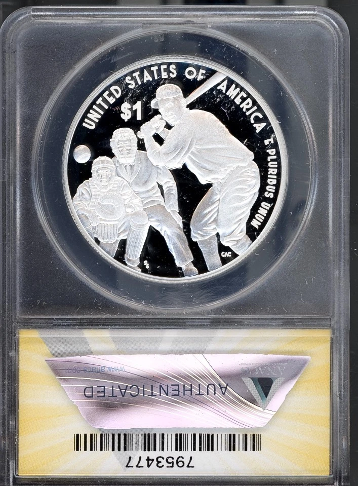 2022-P Silver $1 Negro Leagues Baseball PF69 DCAM ANACS # 7953477 + Bonus - Image 2 of 4