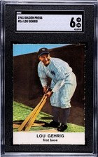 1961 Golden Press Lou Gehrig #16 SGC 6 EX/NM HOF Vintage Baseball Card