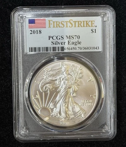 2018 Silver Eagle $1 Coin 1oz. .999 First Strike PCGS MS70 SEE PICS & DESCRIP