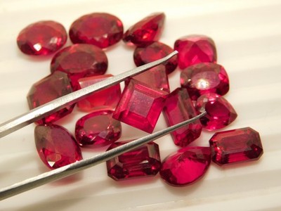 Natural Certified 100 Ct Burmese Red Ruby 16-20 Pcs Loose Mix Shape Gemstone Lot