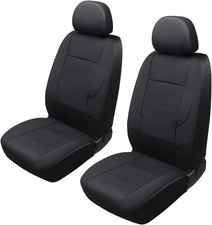 Front Car Seat Cover for Jeep, Leather Bucket Seat Covers Custom Leather Black