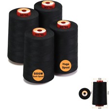 Nähgarn Polyester, Quiltgarn, Overlockgarn, Patchwork, 4 Konen, 20000m, schwarz