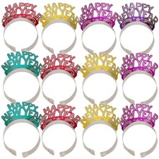 Glitter New Years Tiaras, 12ct