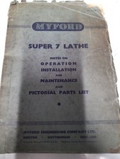Myford Super 7 Drehmaschine original Vintage manuell 1962 Revision. Gut gebraucht. Nr. S.723H