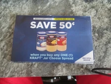 Kraft Jar  Cheese Spread Coupon 50 cents off lot of 5