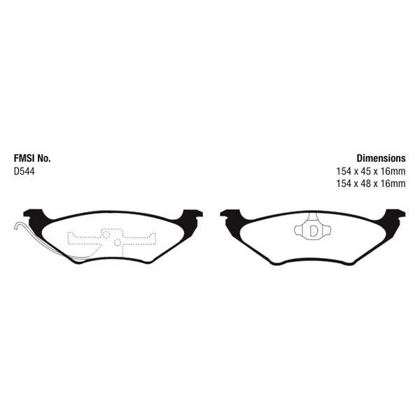 For Lincoln Town Car 91-95 EBC Greenstuff 2000 Series Sport Rear Brake Pads Foto 2 de 3