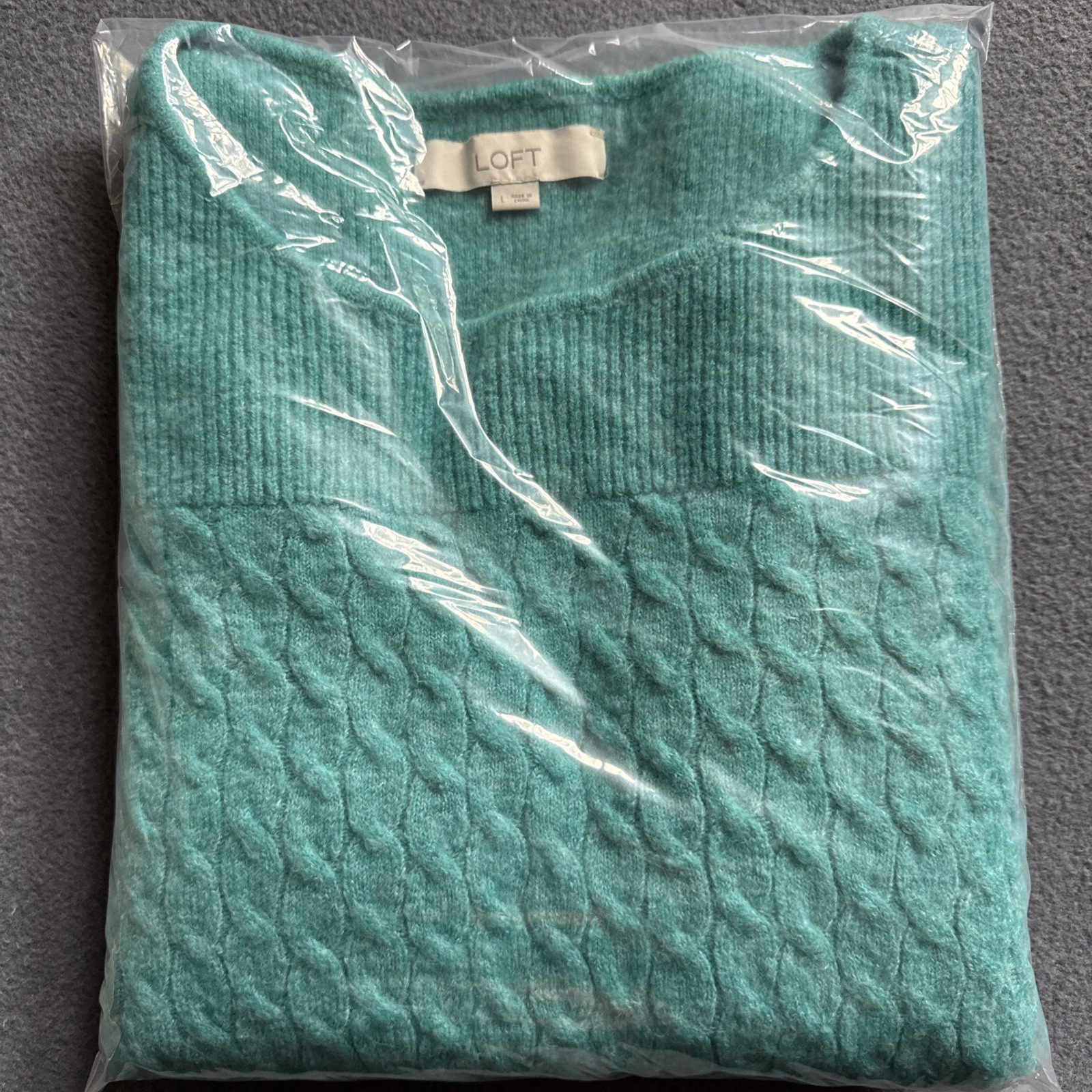 Loft Turquoise Blue Pullover Cable Knit Sweater S… - image 11