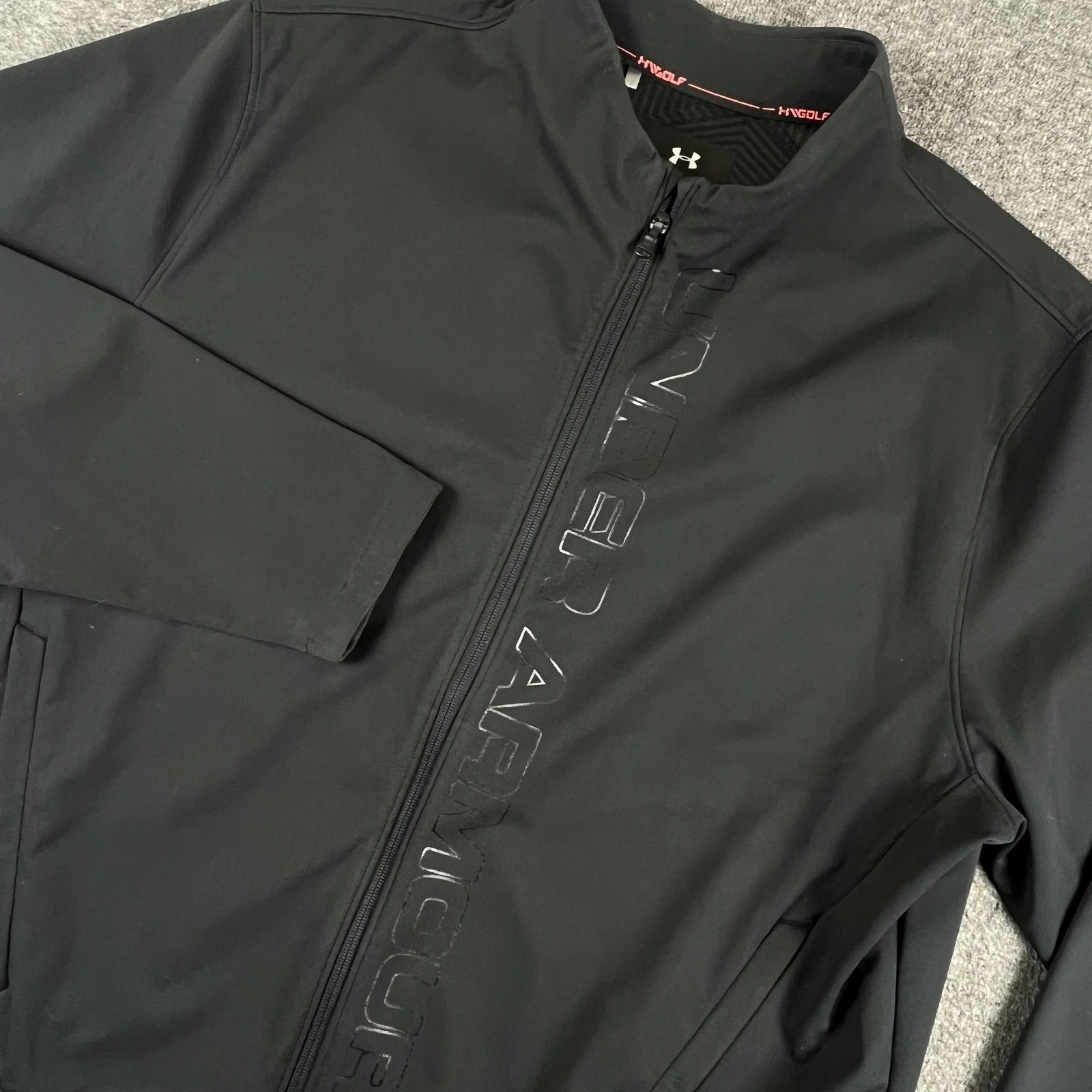 Under Armour Jacket Mens 2XL Black ColdGear Storm Golf Softshell Zip 1345468
