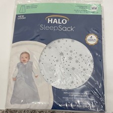 Halo SleepSack in White with Grey Stars and Moons Size Medium.6-12 months.NWT