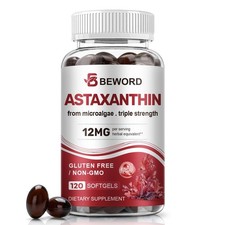 Astaxanthin 12mg with MCT Oil, 120 Softgels 4-Month Supply | Premium Antioxid...