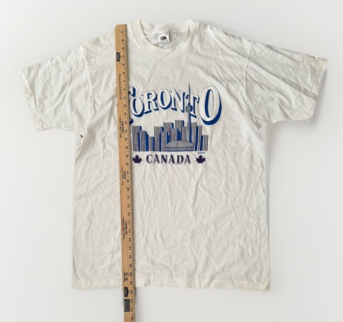 T-shirt z pojedynczym haftem vintage XL Toronto Spellout Skyline Skydome CN Tower - Zdjęcie 3 z 6
