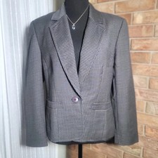 Pendleton Vintage Houndstooth Woman's Lined 100 Virgin Wool Blazer - Size 6