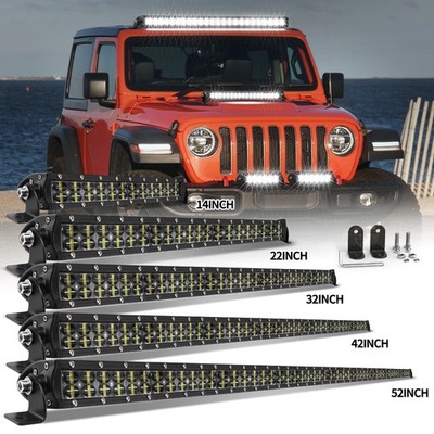 8 14 22 32 42 52'' Dual Row LED Light Bar Spot Flood For Off Road ATV UTV SUV