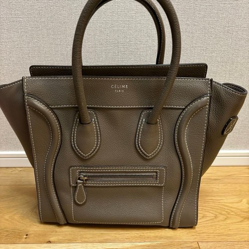 Celine Luggage Micro Handbag Brown Good Condition