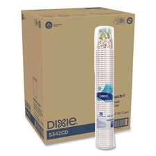 Dixie 5342CD PerfecTouch 12 oz.Paper Hot Cups - Coffee Haze 1000/CT New