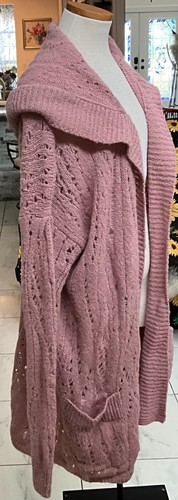 NUOVO Free People TG L maglione felpa con cappuccio slouchy oversize peso leggero ROSA $148 - Foto 6 di 7
