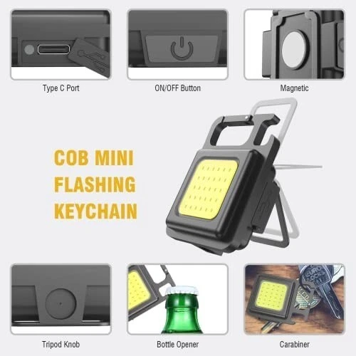 X2 MINI TORCIA LED POTENTE MAGNETICA LAVORO EMERGENZA SOS CAMPEGGIO RICARICABILE - Foto 5 di 6
