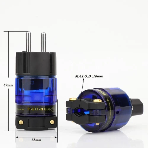 HIFI Audio EU Schuko IEC Power Plug Rhodium Plated Connector for AMP CD player - Picture 6 of 6