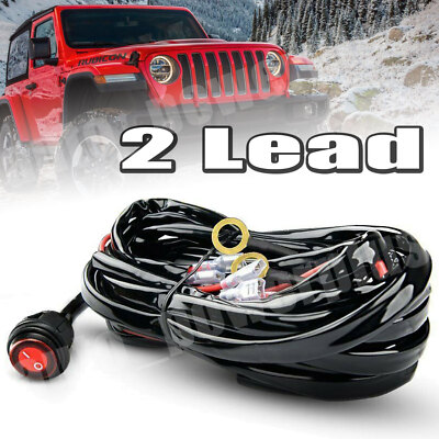 12V 40A LED Work Light Bar Wiring Kit Harness Loom Switch Relay Kit- 2 12V 40A LED Work Light Bar Wiring Kit Harness Loom Switch Relay Kit- 2