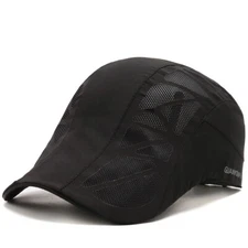 Men Gatsby Mesh Cap Ivy Hat Golf Flat Cabbie Newsboy Driving Sport Quick Dry