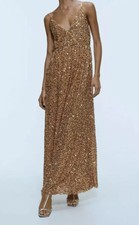 limited edition everlasting rose gold sequin long sleeve maxi dress