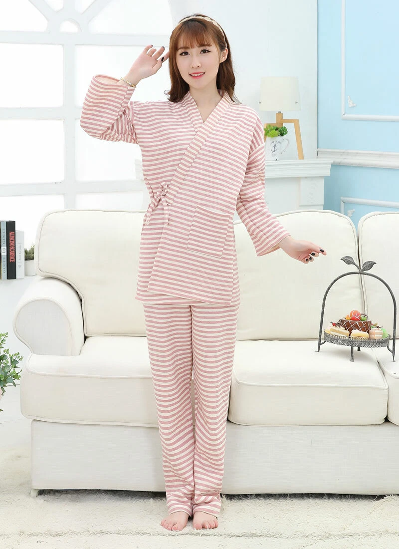 GFDFD 2 Pieces Set Kimono Sleepwear for Women Sweet Cute Girl