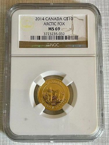 Canada 2014 Arctic Fox $10 Gold NGC MS69 SKU#7590