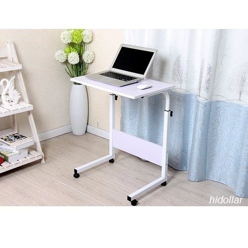 MOBILE OVERBED TROLLEY TABLE LAPTOP IPAD STUDY HOSPITAL HALL DESK HI ADJCK BLACK - Picture 2 of 6