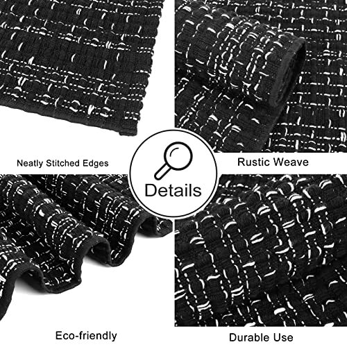 Modern Area Rug 3'x5' Black Cotton Woven Rug Farmhouse Clearance Laundry Room... - Bild 3 von 8