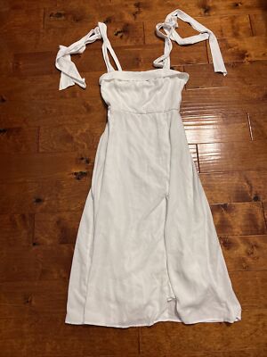 Francesca s Mi Ami Zoey Tie Shoulder White Dress NWOT $60 Size Small Boutique