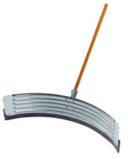 Traditional Curved Metal Floor Squeegee Scraper with Rubber Blade and Handle