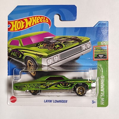 2023 Hot Wheels LAYIN' LOWRIDER (GREEN) Short Card HW SLAMMED 3/5